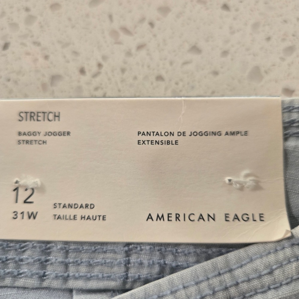 American Eagle Jogger Womans 31 Baggy Cargo Pants High Rise Stretch Blue NWT - Picture 3 of 9